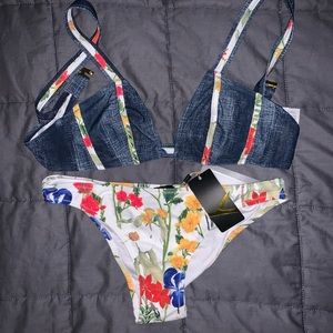 Yamamay denim & flower bathing suit